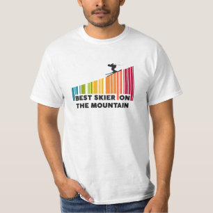 Camiseta Mejor Esquiador Del Diseño De Código De Barras De 