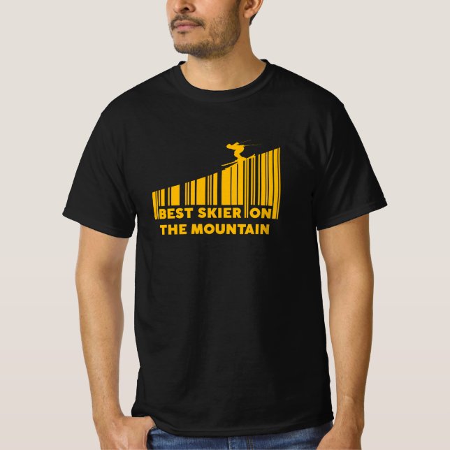 Camiseta Mejor Esquiador Del Diseño De Código De Barras De  (Anverso)