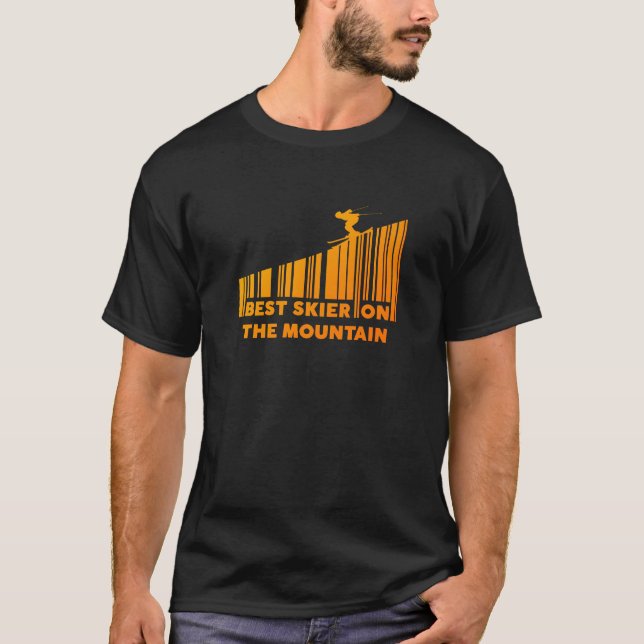 Camiseta Mejor Esquiador Del Diseño De Código De Barras De  (Anverso)