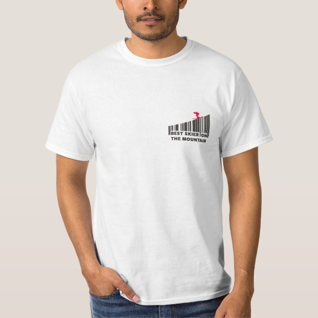 Camiseta Mejor Esquiador Del Diseño De Código De Barras De  (Anverso)