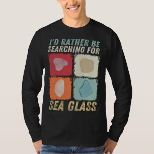 Camiseta Mejor Estaría Buscando Vidrio Marino Conchas Playa