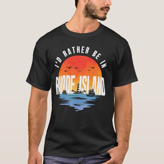 Camiseta Mejor Estaría En Rhode Island (Anverso)