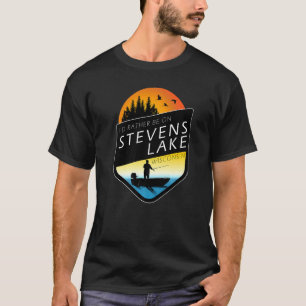 Camiseta Mejor Estaría En Stevens Lake Wisconsin Pescando