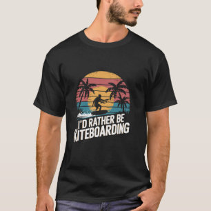 Camiseta Mejor Estaría Haciendo Kitesurf Retro Atardecer Pa