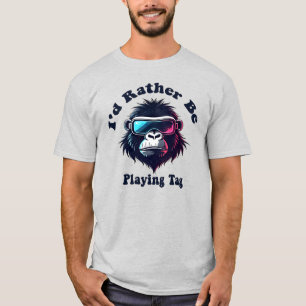Camiseta Mejor estaría jugando a pillar Gorila Monke Jugado