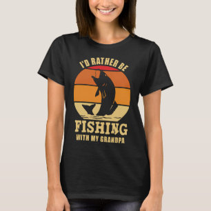 Camiseta Mejor Estaría Pescando Con Mi Abuelo