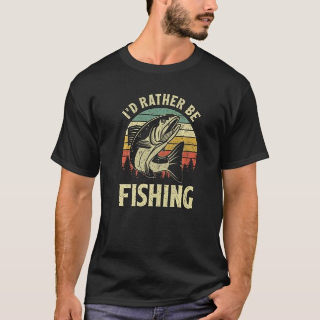 Camiseta Mejor estaría pescando salmón vintage (Anverso)