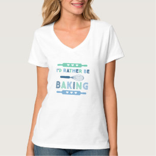 Camiseta Mejor Estoy Horneando Azul
