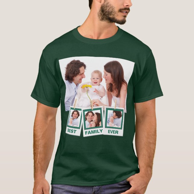 Camiseta Mejor familia Personalizado Instagram 4 Collage de (Anverso)