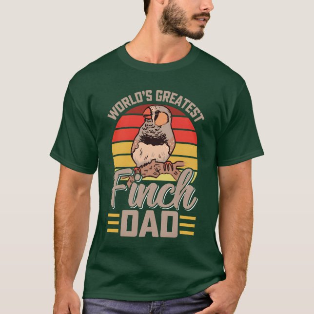Camiseta Mejor Finch Dad del mundo encuentra vinta amante d (Anverso)