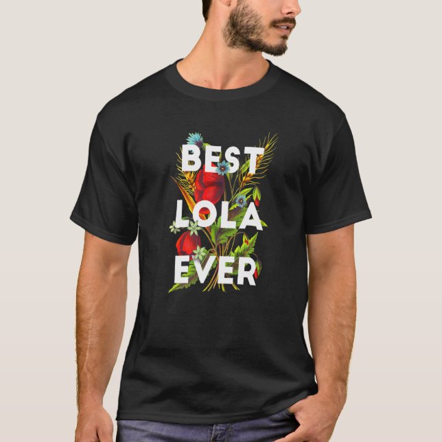 Camiseta Mejor Floral de abuela filipina en Lola (Anverso)