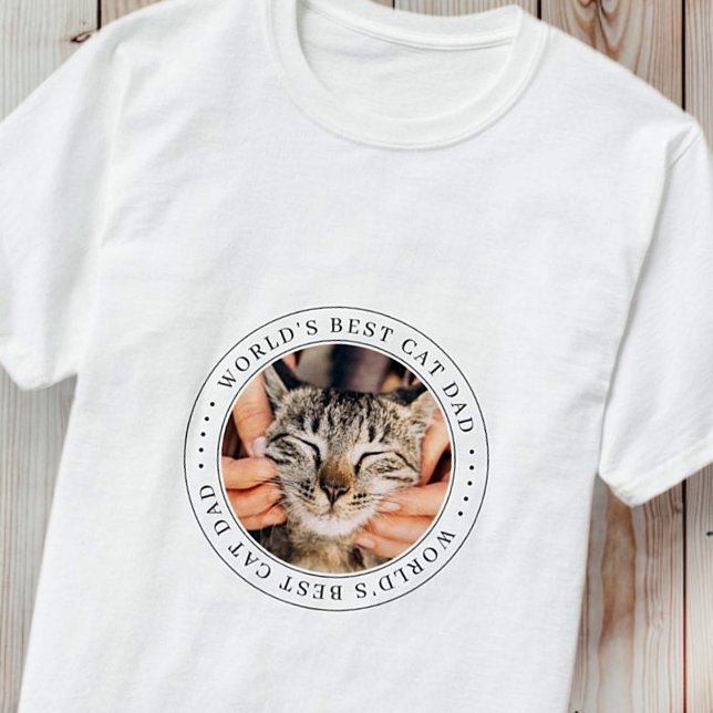 Camiseta Mejor foto clásica de papá y gato del mundo (Subido por el creador)