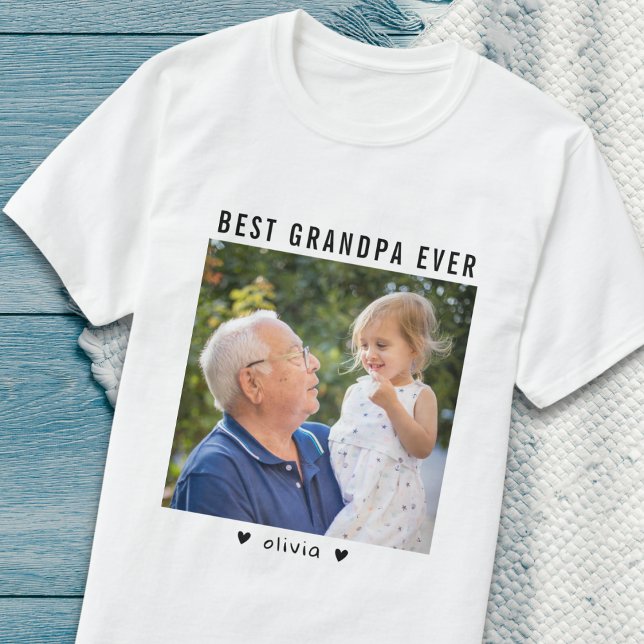 Camiseta Mejor foto de abuelo y abuelo (Best Grandpa Ever Grandfather And Grandkid Photo T-Shirt
)