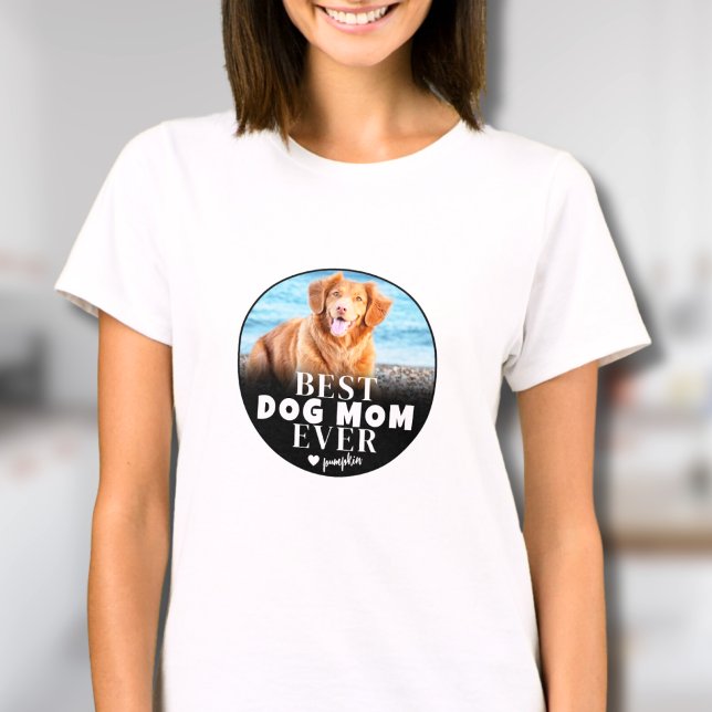 Camiseta Mejor foto de mamá del perro (Best Dog Mom Ever Photo T-Shirt)