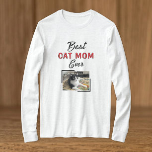 Camiseta Mejor foto de Mamá Gato negra roja