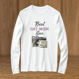 Camiseta Mejor foto de Mamá Gato negro rosa