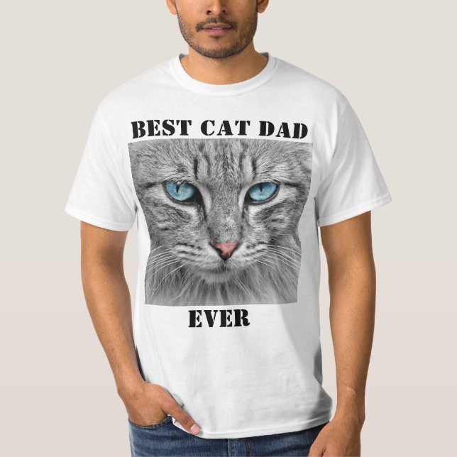 Camiseta Mejor foto de papá de gato cree su propio Mascota (Anverso)