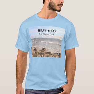 Camiseta Mejor foto de papá de Wavy Atlantic Ocean Blue Sky