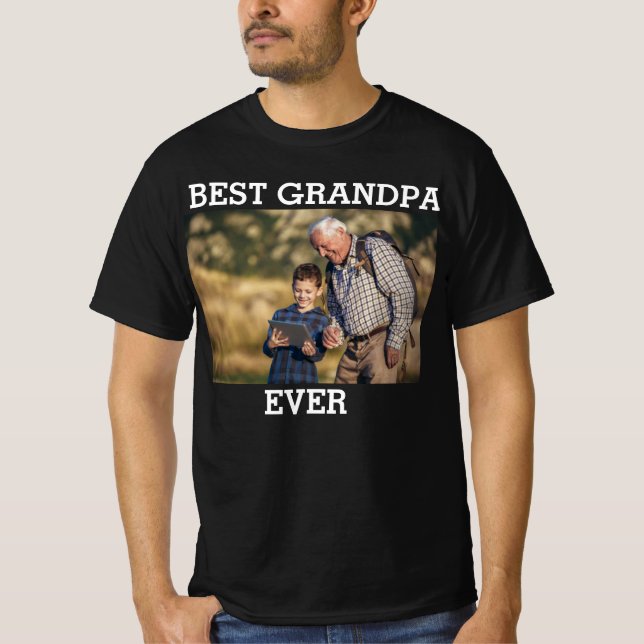 Camiseta Mejor foto del abuelo jamás Personalizado crea la  (Anverso)