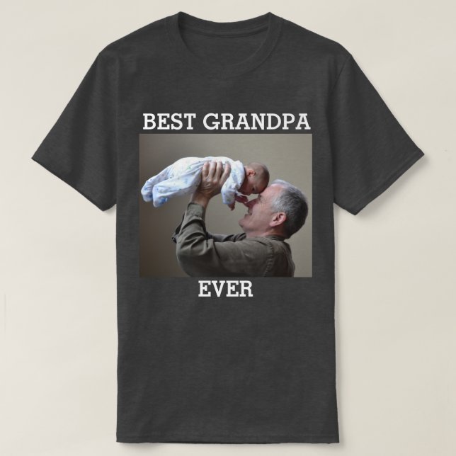 Camiseta Mejor foto del abuelo jamás Personalizado crea la  (Diseño del anverso)