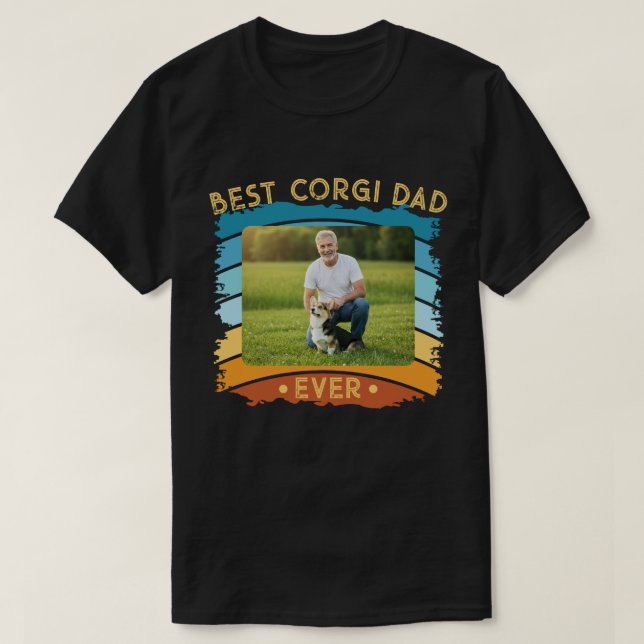 Camiseta Mejor foto del Personalizado de Corgi Dad (Diseño del anverso)