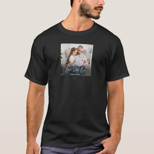 Camiseta Mejor foto personalizada de papá (Anverso)