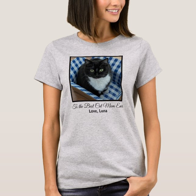 Camiseta Mejor foto y texto de la mamá del gato de todos lo (Anverso)