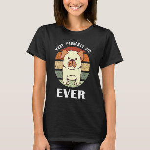 Camiseta Mejor Frenchie Dad Retro Vintage Sunset French