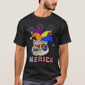 Camiseta Mejor gato abuelo americano bandera patriótica 4º