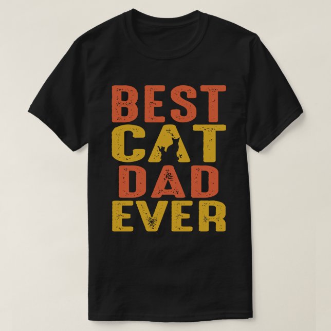 Camiseta Mejor gato DAD jamás retro vintage (Diseño del anverso)