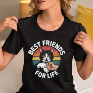 Camiseta Mejor Gato de Amigos por Vida - Gato Fundido de Pu