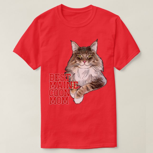 Camiseta Mejor gato divertido para mamá de Maine (Diseño del anverso)