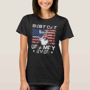 Camiseta Mejor Gato Grampy Bandera Estadounidense Patriótic