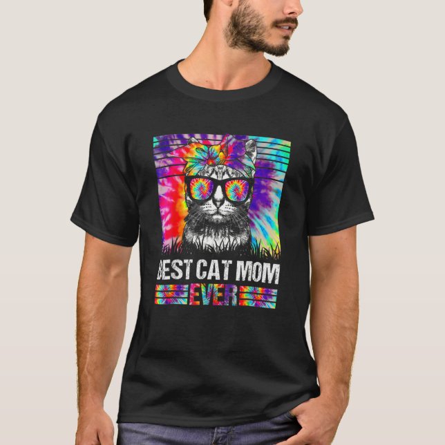 Camiseta Mejor Gato Mamá Jamás Tie Dye Gato Mami Día C (Anverso)