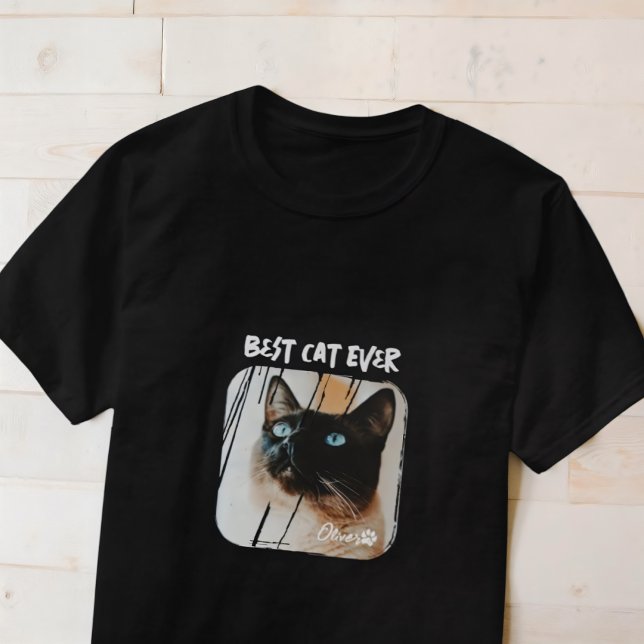Camiseta Mejor gato Mascota moderno Grunge Guay Photo Paw (Subido por el creador)