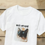 Camiseta Mejor gato Mascota moderno Grunge Guay Photo Paw<br><div class="desc">Este diseño sencillo y moderno se compone de una tipografía de escritura moderna y sencilla. Añadir foto de mascota personalizado.</div>