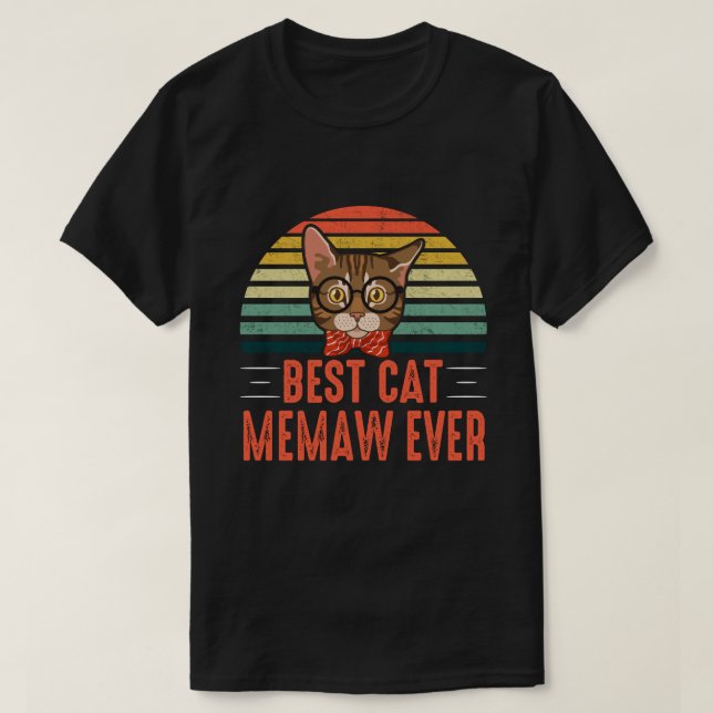 Camiseta Mejor gato MEMAW jamás retro vintage (Diseño del anverso)