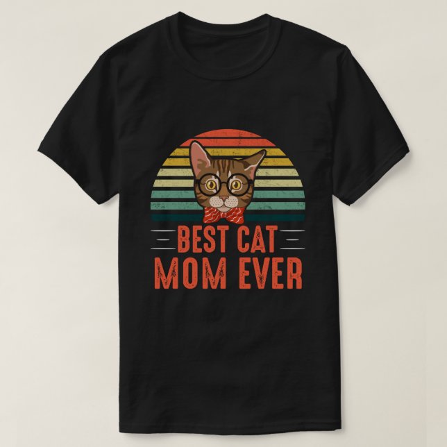 Camiseta Mejor gato MOM jamás retro vintage (Diseño del anverso)