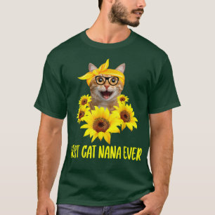 Camiseta Mejor Gato Nana Ever Grandma Sunflower Kitten Love