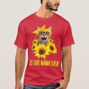 Camiseta Mejor Gato Nana Ever Grandma Sunflower Kitten Love