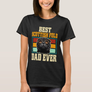 Camiseta Mejor gato padre Scottish Fold jamás