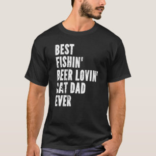 Camiseta Mejor gato papá amante de la cerveza y la pesca de