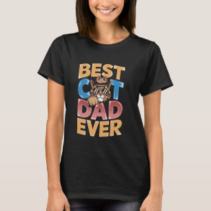 Camiseta Mejor gato papá de todos Retro Distressed Atardece