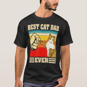 Camiseta Mejor Gato Papá Jamás Bump Retro Papel Gato Fat