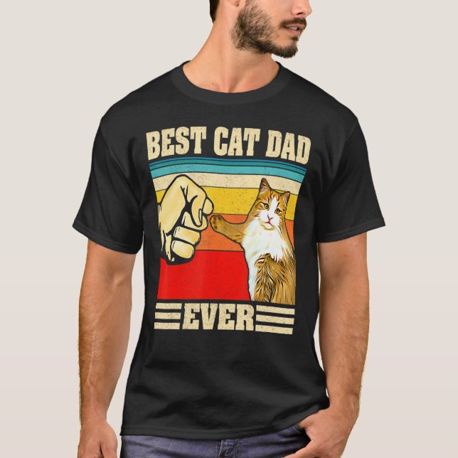Camiseta Mejor Gato Papá Jamás Bump Retro Papel Gato Fat (Anverso)