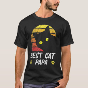 Camiseta Mejor Gato Papa Vintage 80 Gato Distancia Retro