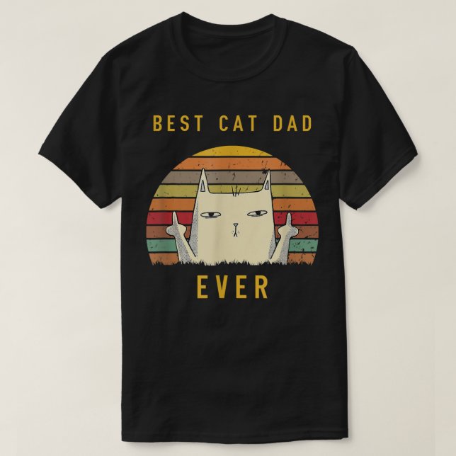 Camiseta Mejor Gato Retro Papá Nunca Gato Gato Amante Fundi (Diseño del anverso)