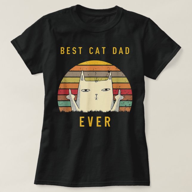 Camiseta Mejor Gato Retro Papá Nunca Gato Gato Amante Fundi (Diseño del anverso)