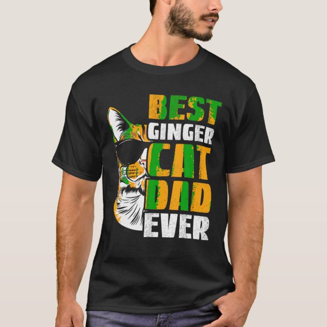 Camiseta Mejor Ginger Cat Dad Ever Cat Lover T Shirt (Anverso)