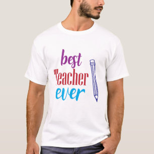 Camiseta Mejor Gráfica De Lápiz De Maestra